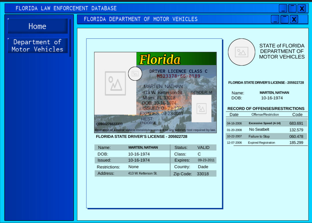 More complex florida police game UI.